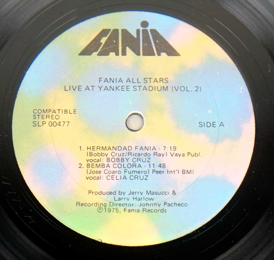 Photo of record label of FANIA ALL STARS - Live At Yankee Stadium Vol. 2 ( with Manu Dibango ) 