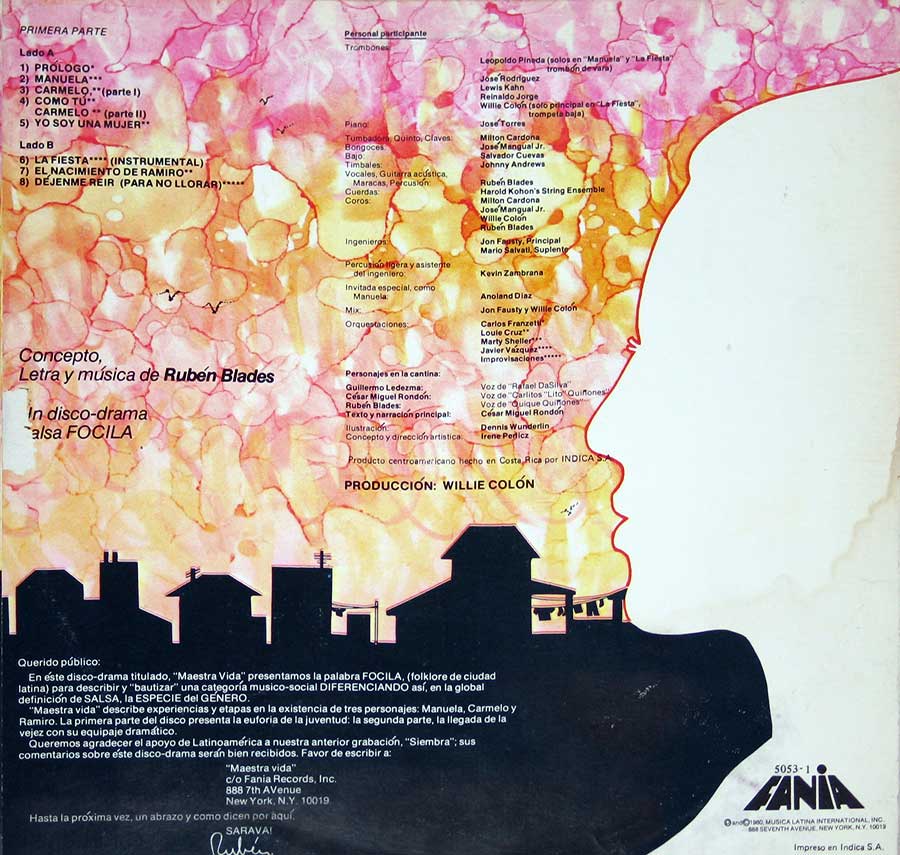 Back Cover Photo RUBEN BLADES - Maestra Vida Vinyl Record Gallery https://vinyl-records.nl//