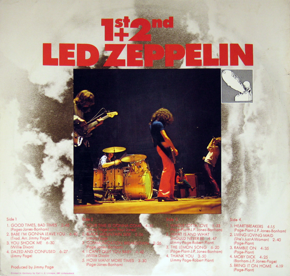 High Resolution Photo of Led Zeppelin 1st + 2nd 2LP Set 