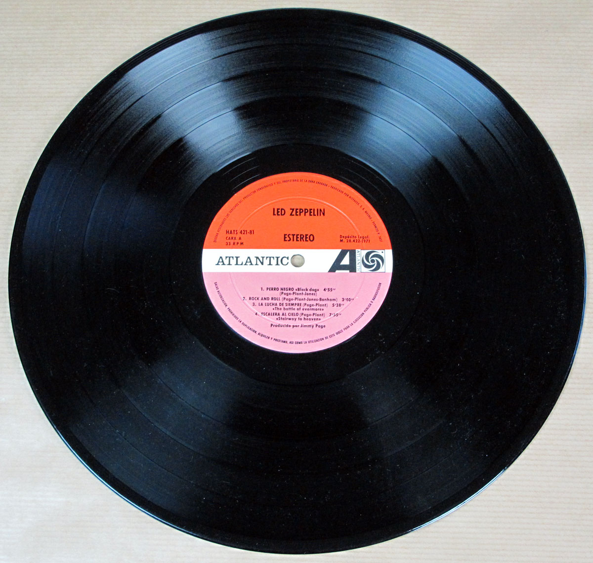 High Resolution Photo of LED ZEPPELIN IV ZOSO Spain 
