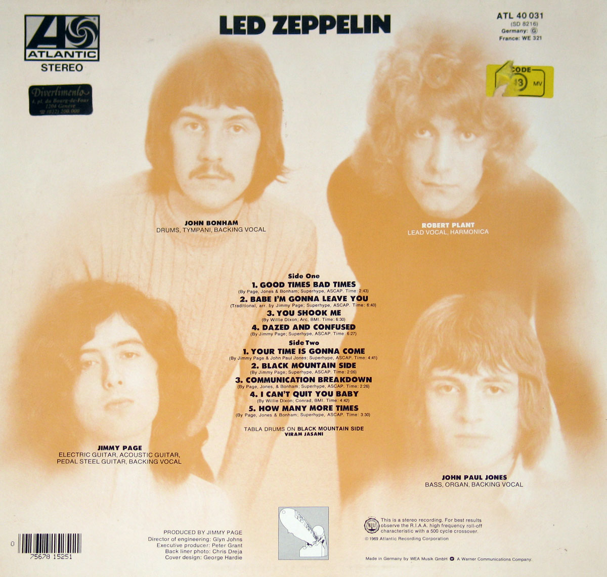 High Resolution Photo of Led Zeppelin - Self-Titled LP 