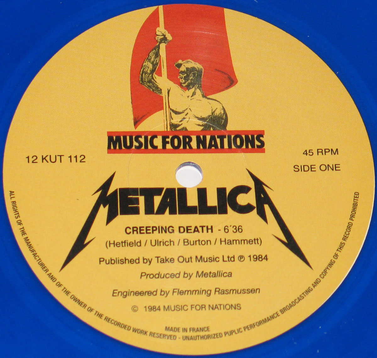 High Resolution Photo of Metallica Creeping Death Blue Vinyl 