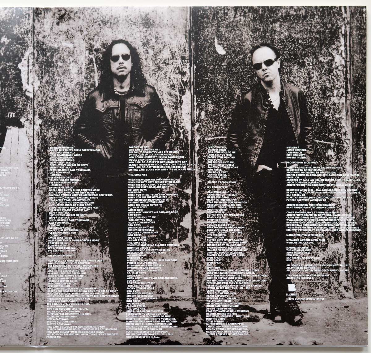 Photo of album back cover METALLICA - Death Magnetic Blackened Records Gatefold Cover 12" 