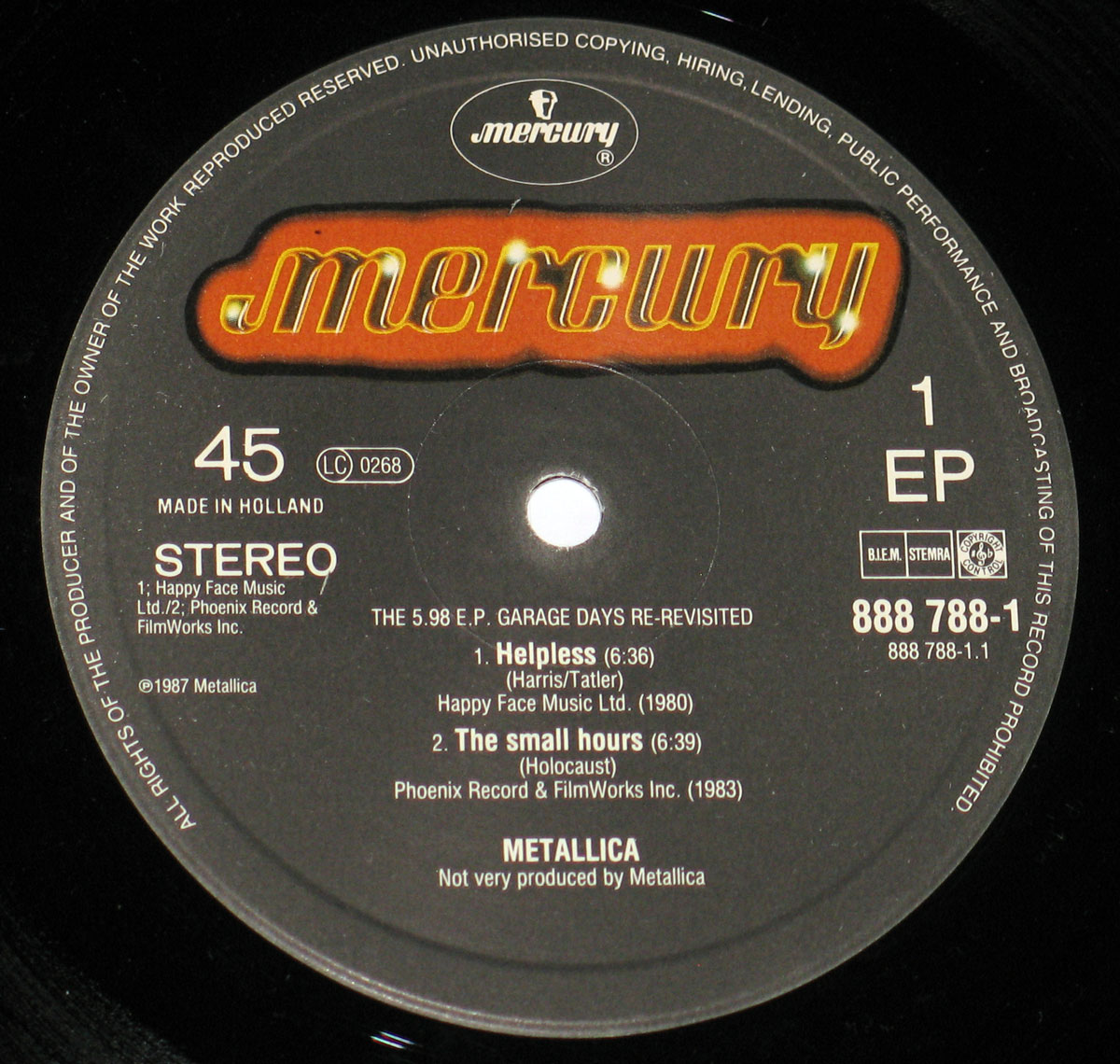 High Resolution Photo Metallica The 5.98 EP Garage Days Revisited Vinyl Record