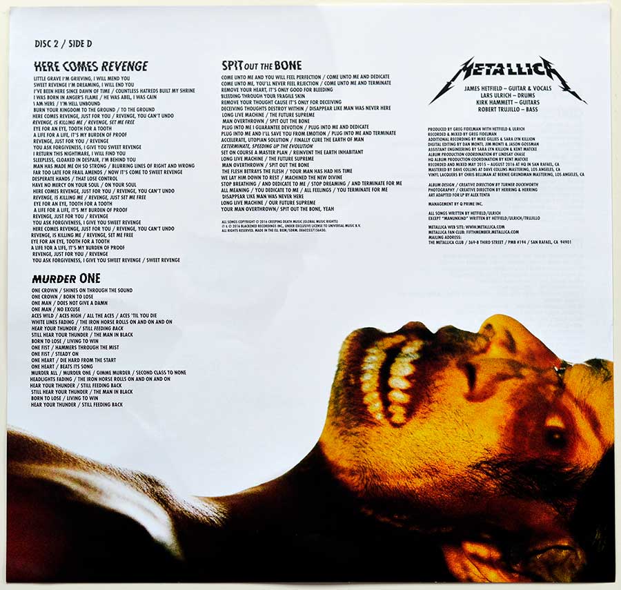 Photo of the custom inner sleeve METALLICA - Hardwired to Self Destruct ( Blackened Records ) 