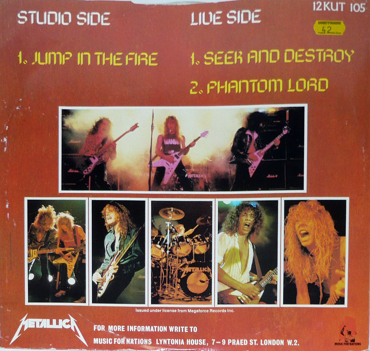 High Resolution Photo METALLICA JUMP IN THE FIRE england Vinyl Record