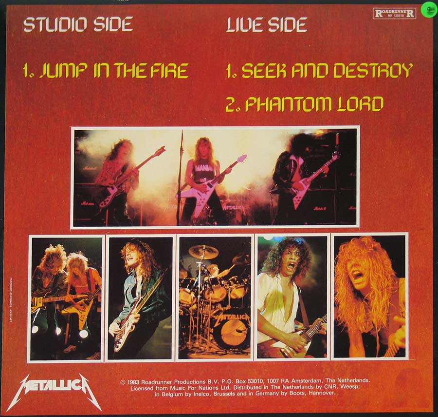 High Resolution Photo Metallica Jump in the Fire Netherlands Vinyl Record