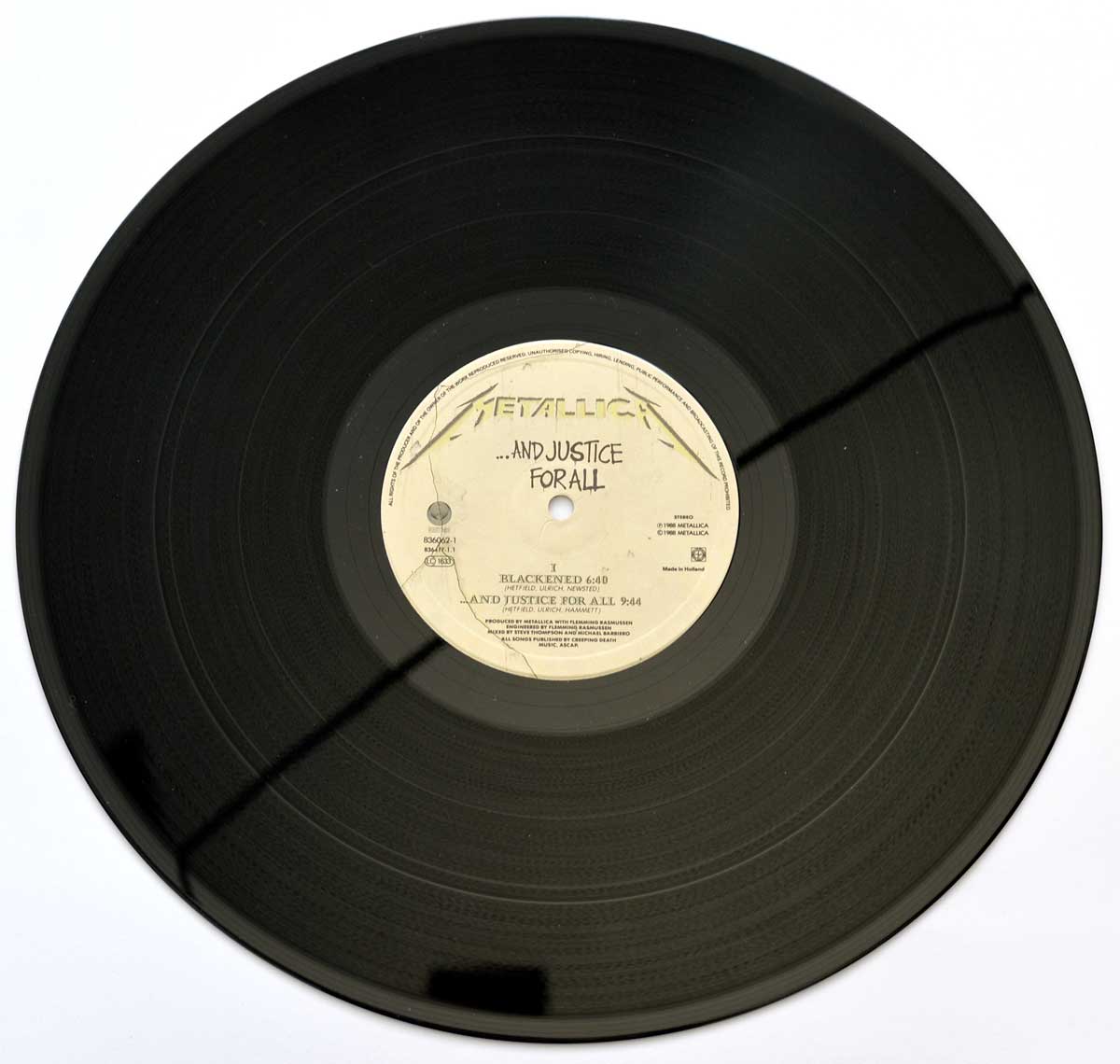 Photo of "METALLICA And Justice For All" 12" LP Record - Side One:
