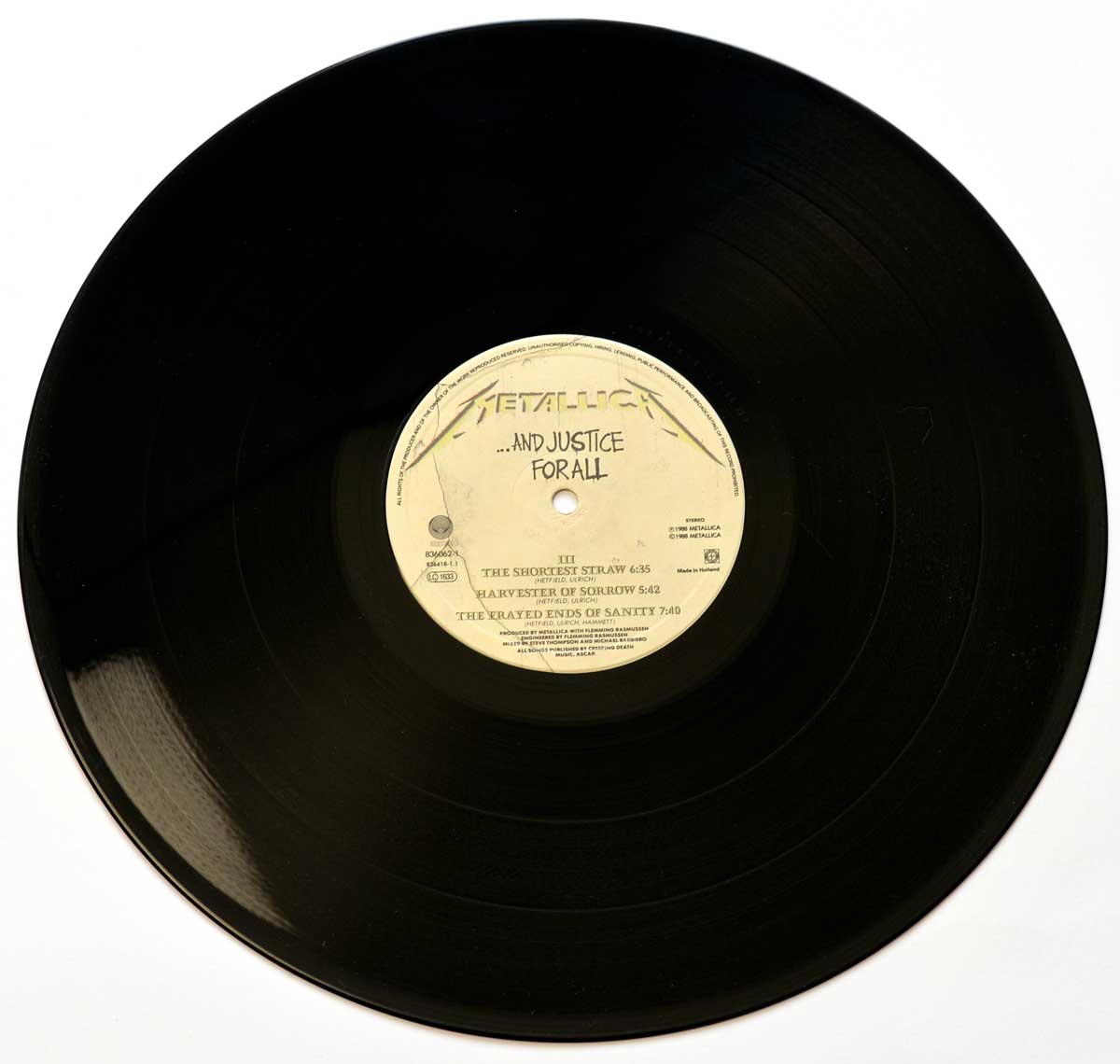 Photo of "METALLICA And Justice For All" 12" LP Record - Side Three: