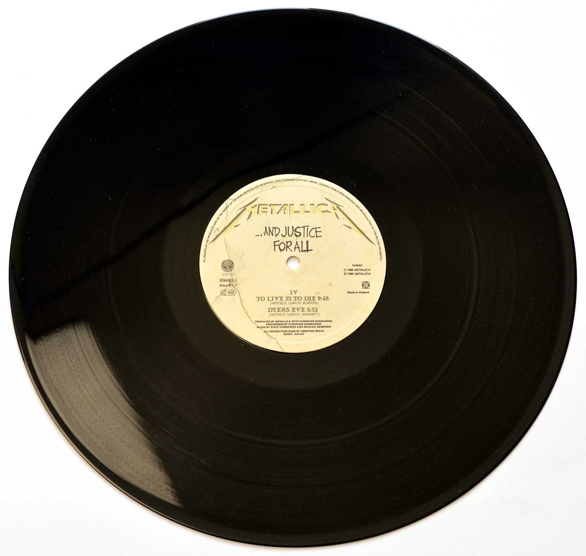 Photo of "METALLICA And Justice For All" 12" LP Record - Side Four:
