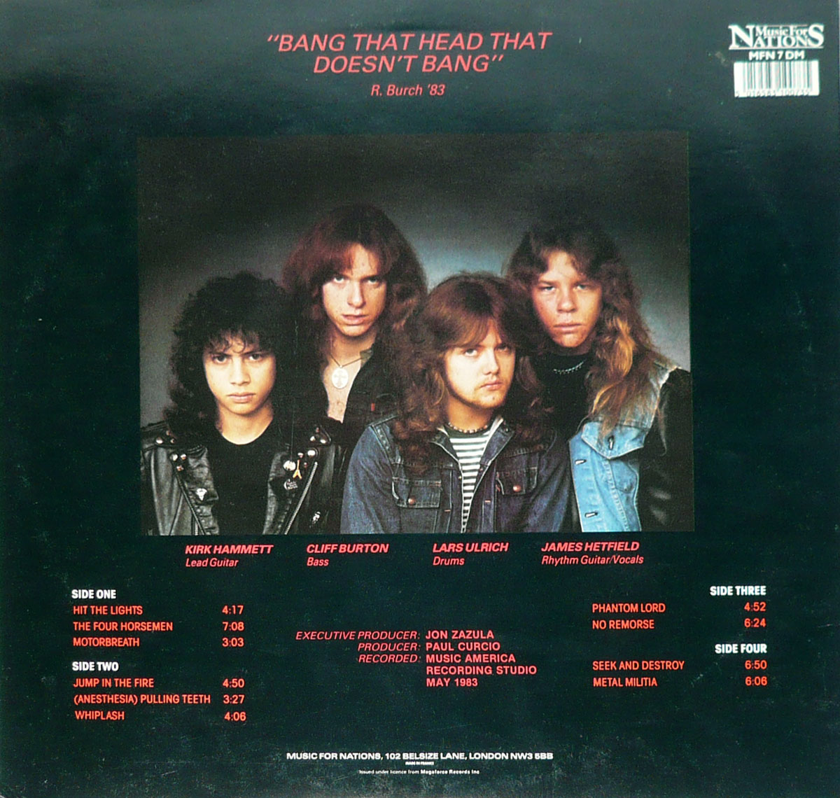 High Resolution Photo of METALLICA KILL EM ALL England Audiophile DMM 