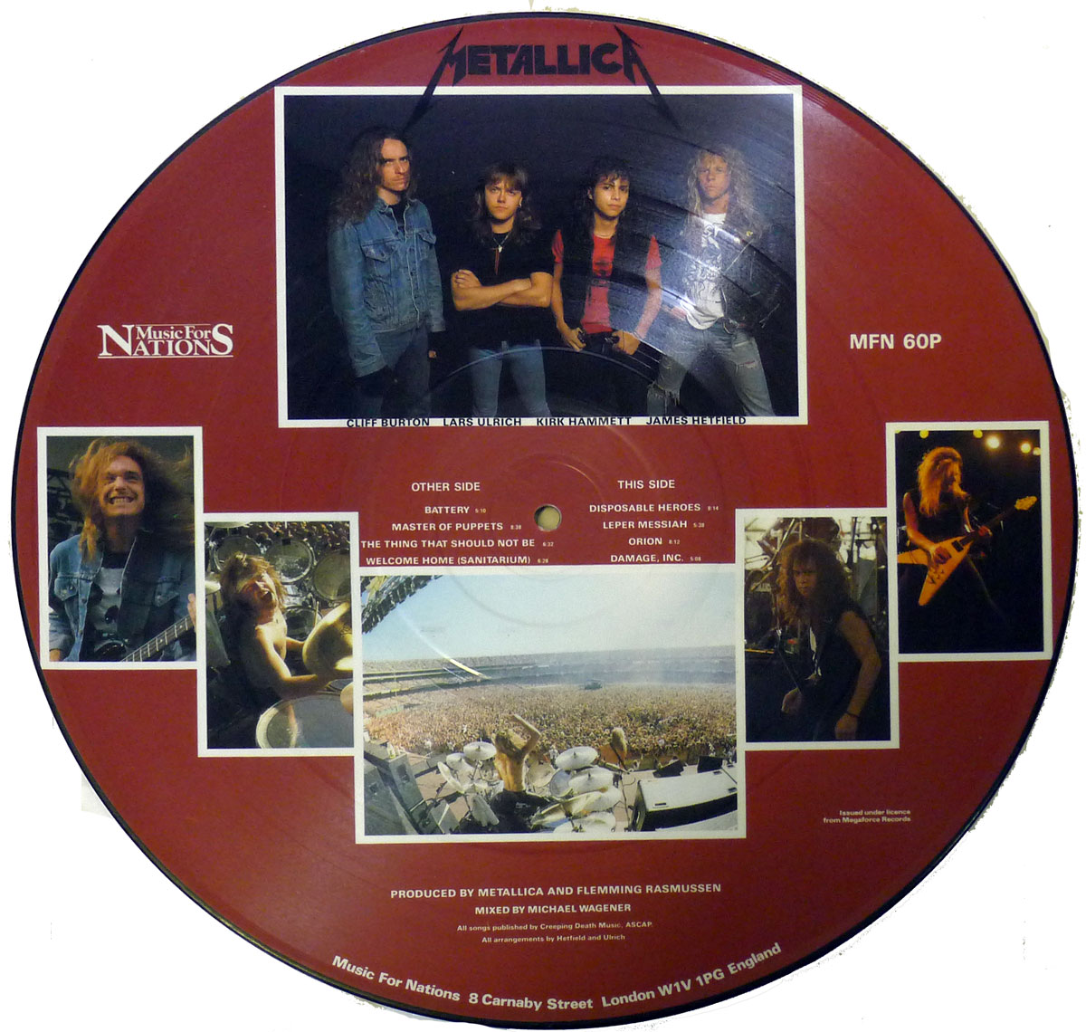 High Resolution Photo of METALLICA Master of Puppets Picture Disc 