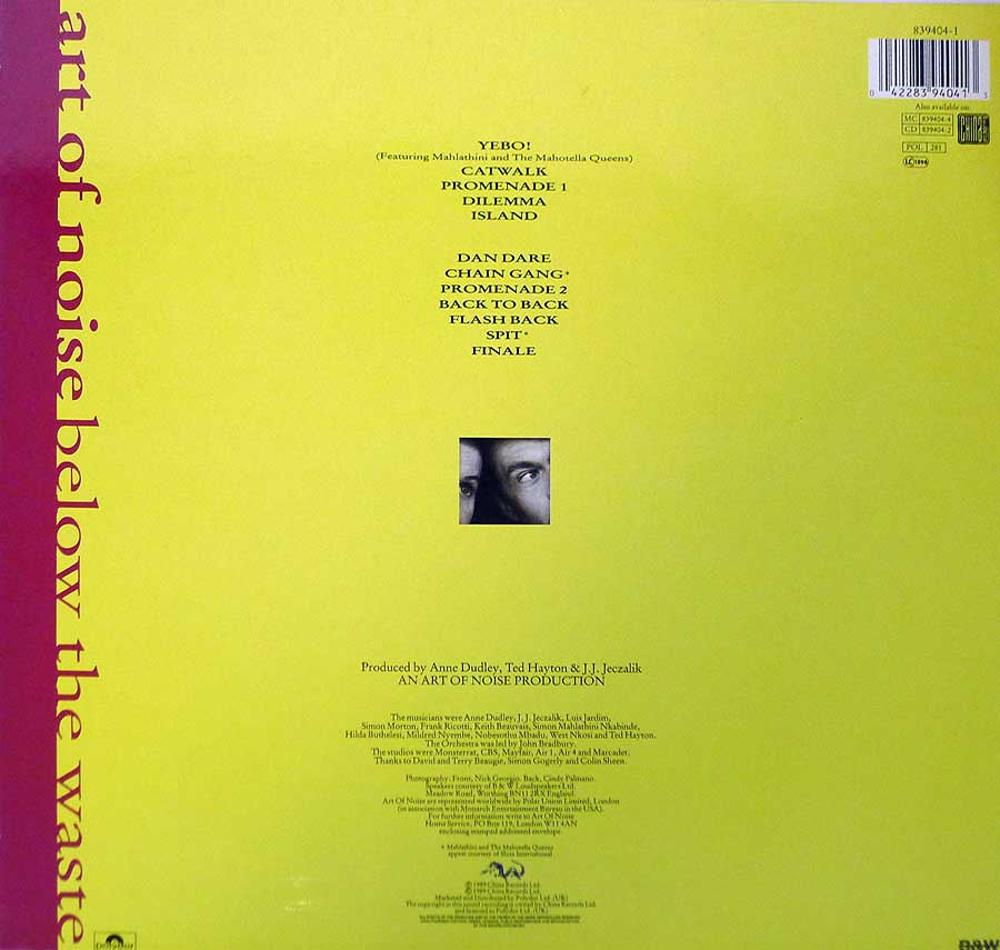 ART OF NOISE Below The Waste 12" LP VINYL