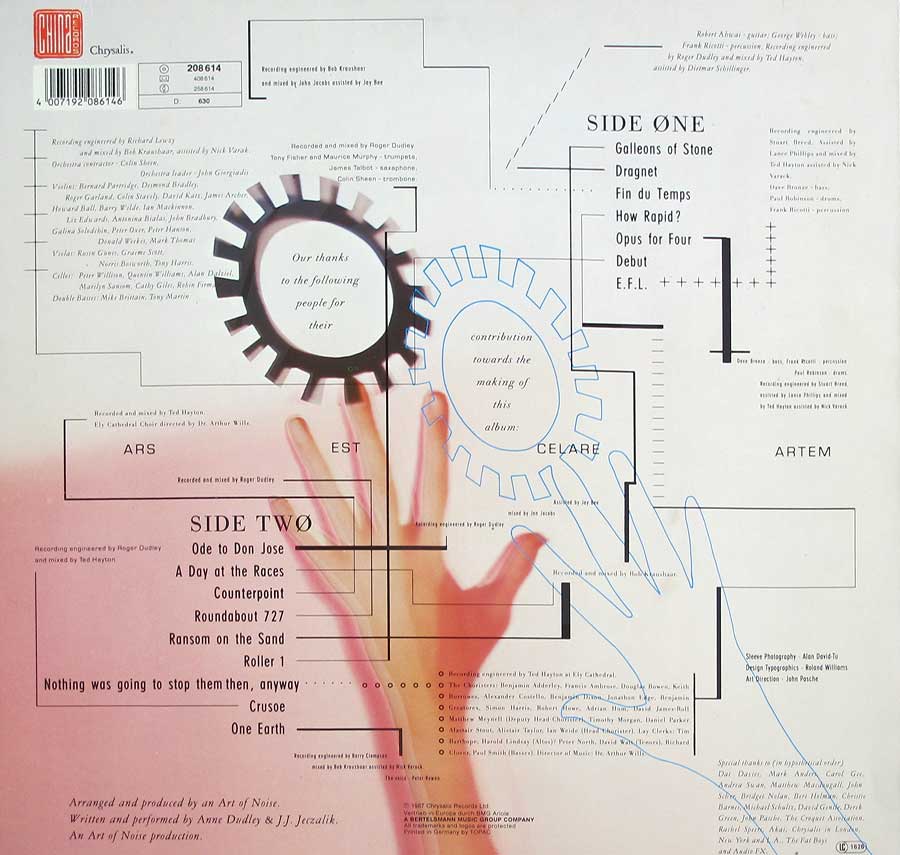 Album Back Cover  Photo of "ART OF NOISE In No Sense Nonsense"