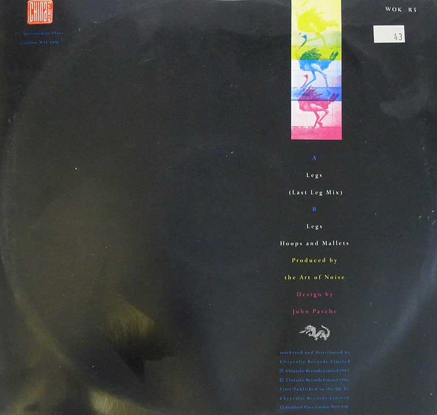 ART OF NOISE - Legs / Last Leg Ostrich 12" MAXI-SINGLE VINYL back cover