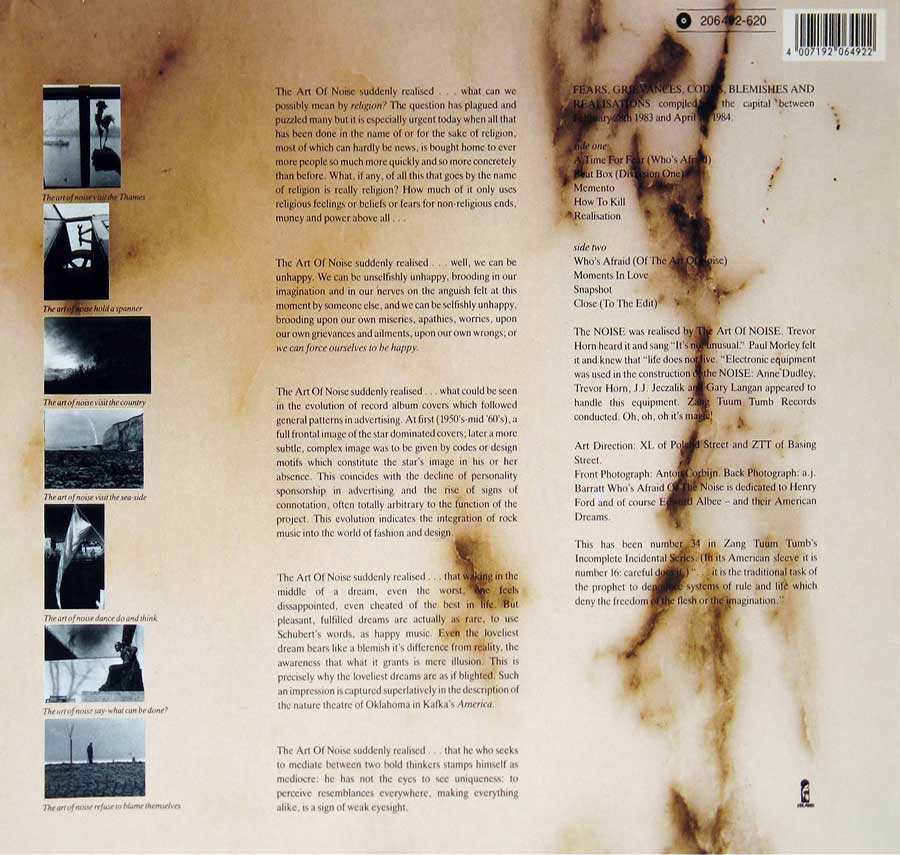 Album Back Cover Photo of "Who's Afraid Of The Art Of Noise"