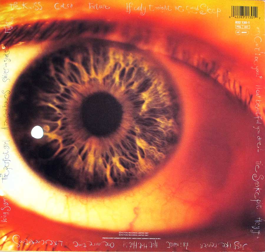 THE CURE - Kiss Me Kiss Me Kiss Me 2LP Vinyl Album back cover