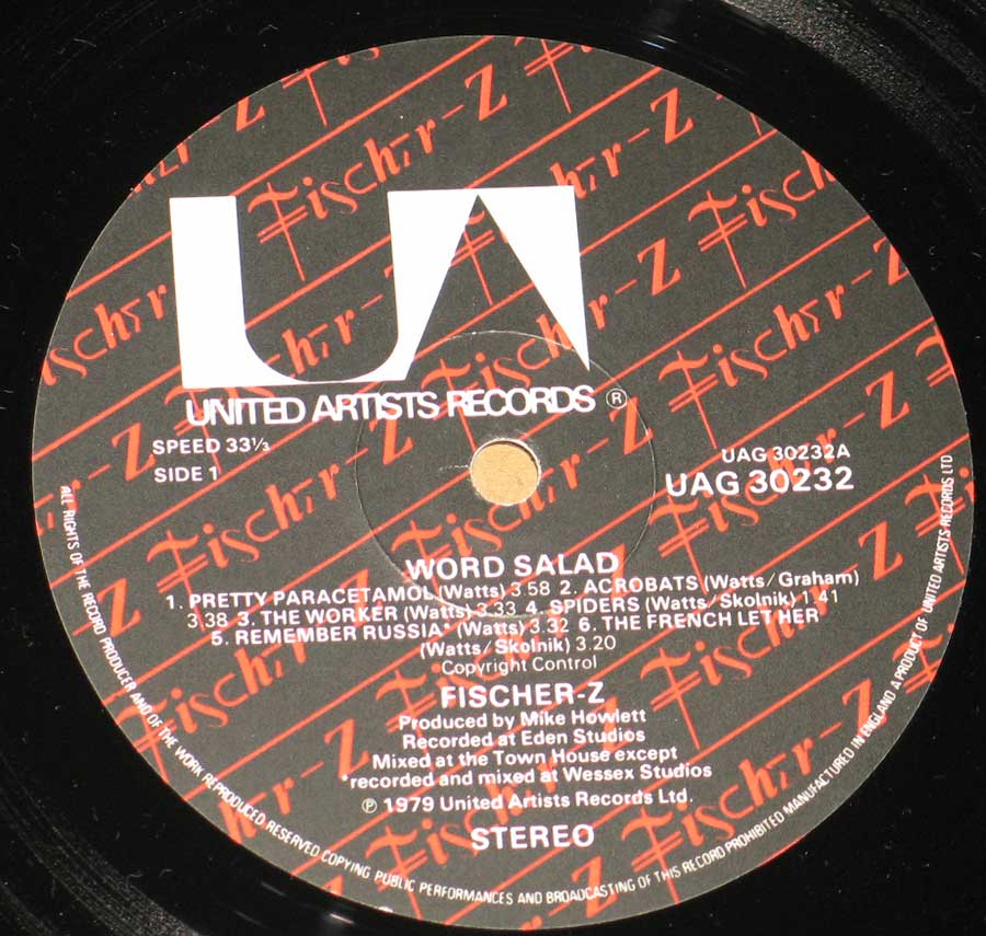 High Resolution Photo #5 Fischer-Z Word Salad Vinyl Record