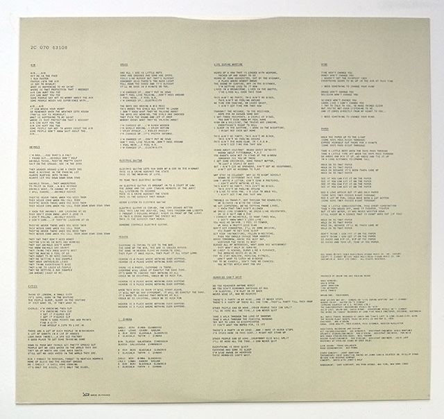 Album inner cover photo https://vinyl-records.nl// TALKING HEADS Fear Of Music France 