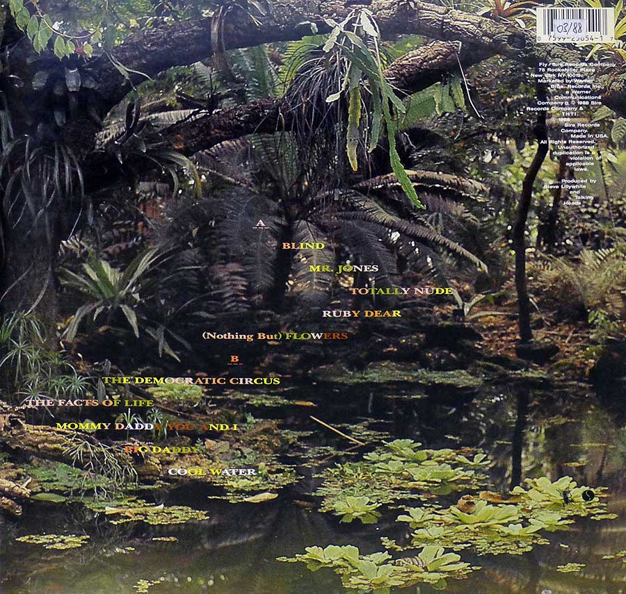 TALKING HEADS - Naked FOC Gatefold 12" LP Vinyl Album album back cover