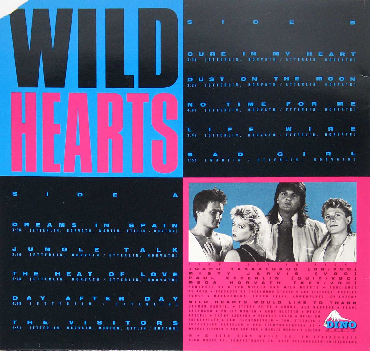 Photo of "Wild Hearts" Album's Back Cover   