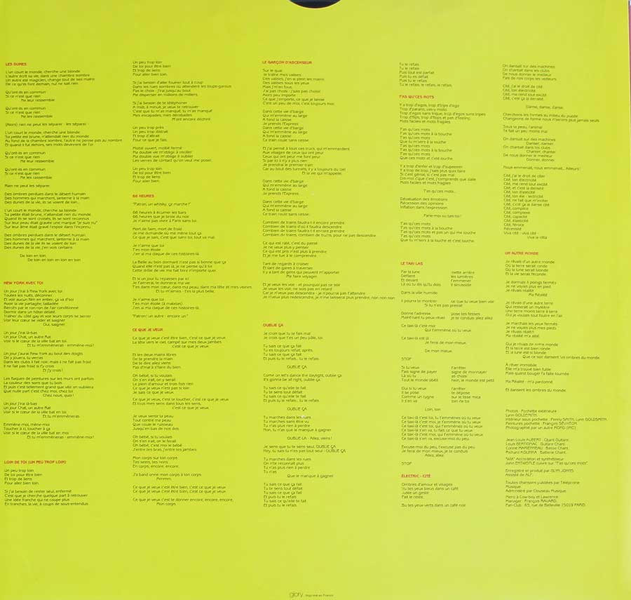 TELEPHONE - Un Autre Monde 12" LP VINYL Album custom inner sleeve