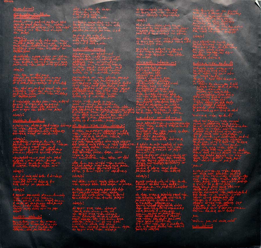 Photo of "ANIHILATED The Ultimate Desecration " Album's Inner Sleeve  