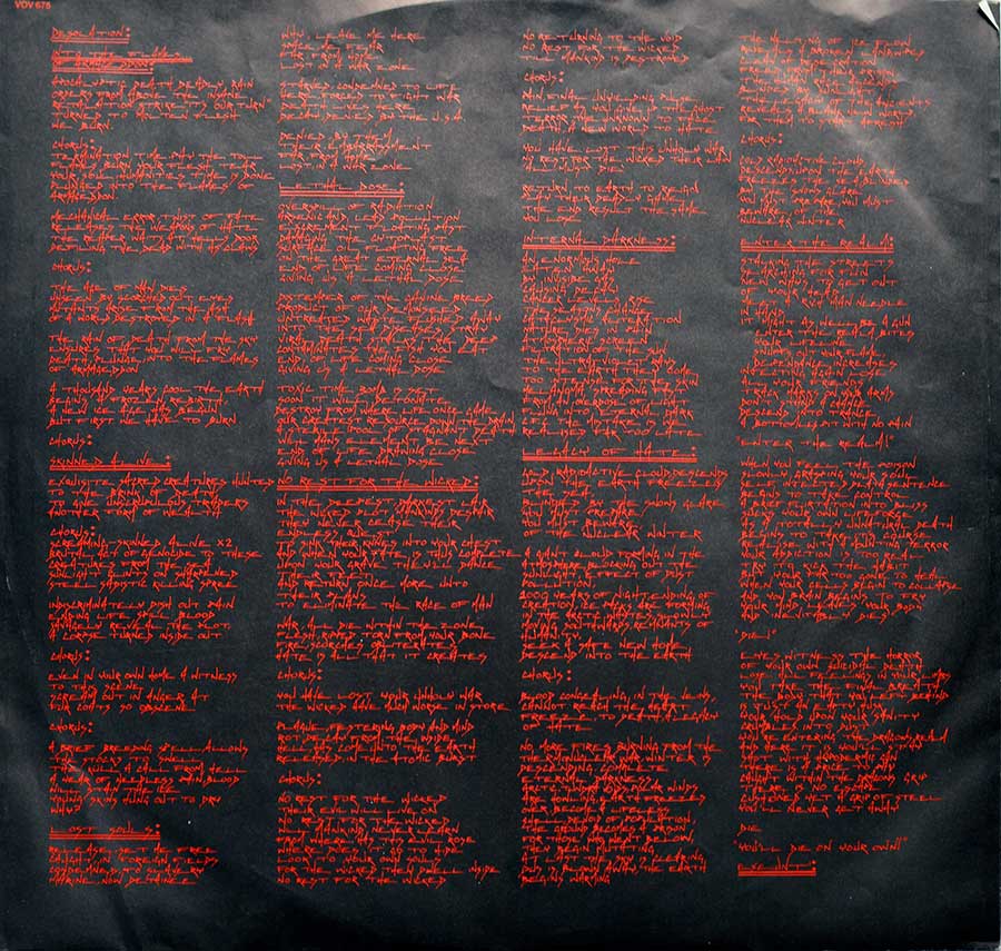 Photo of "ANIHILATED The Ultimate Desecration " Album's Inner Sleeve  