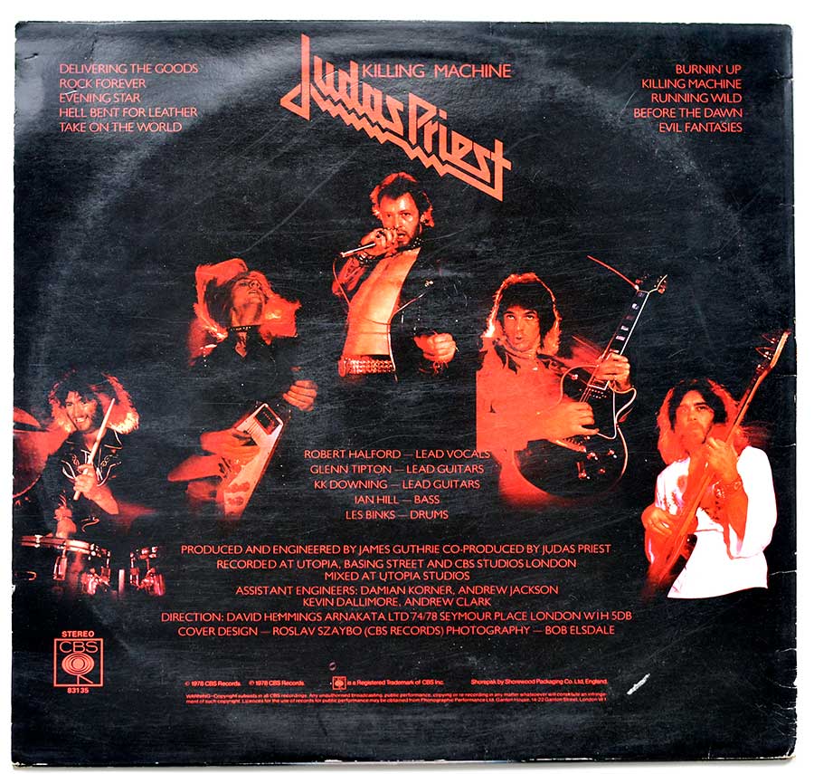 Photo of album back cover JUDAS PRIEST - Killing Machine