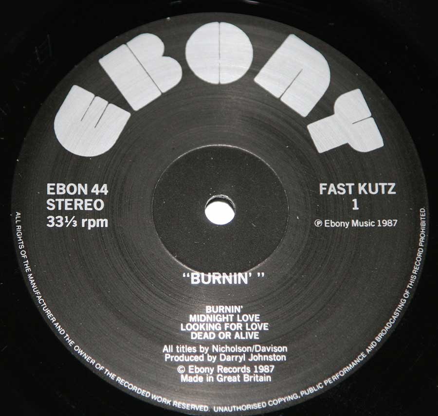 Close up of Side One Fast Kutz Burnin' 