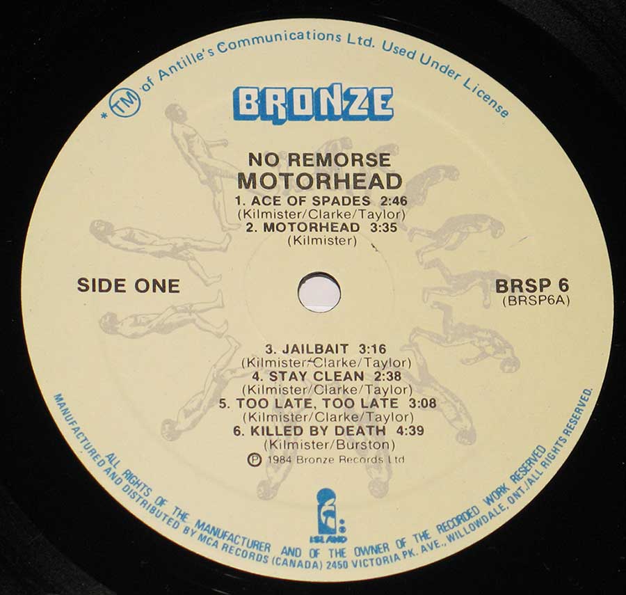 Close up of Side One MOTORHEAD - NO REMORSE nwobhm british heavy metal 