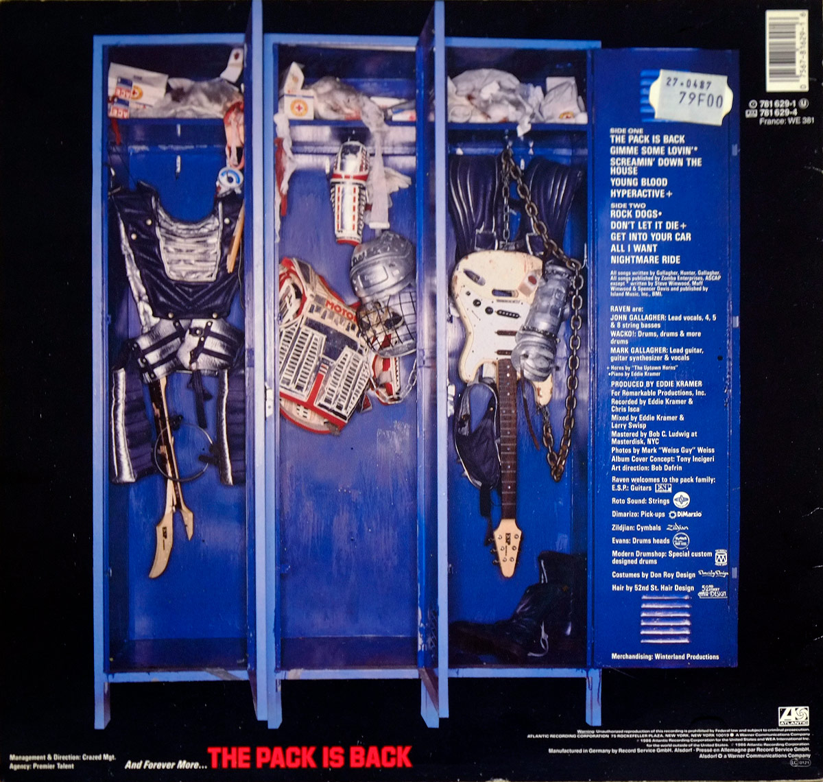 RAVEN - The Pack Is Back NWOBHM 12" Vinyl LP Album back cover