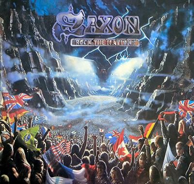 SAXON - Rock The Nations (British and German Releases) album front cover vinyl record
