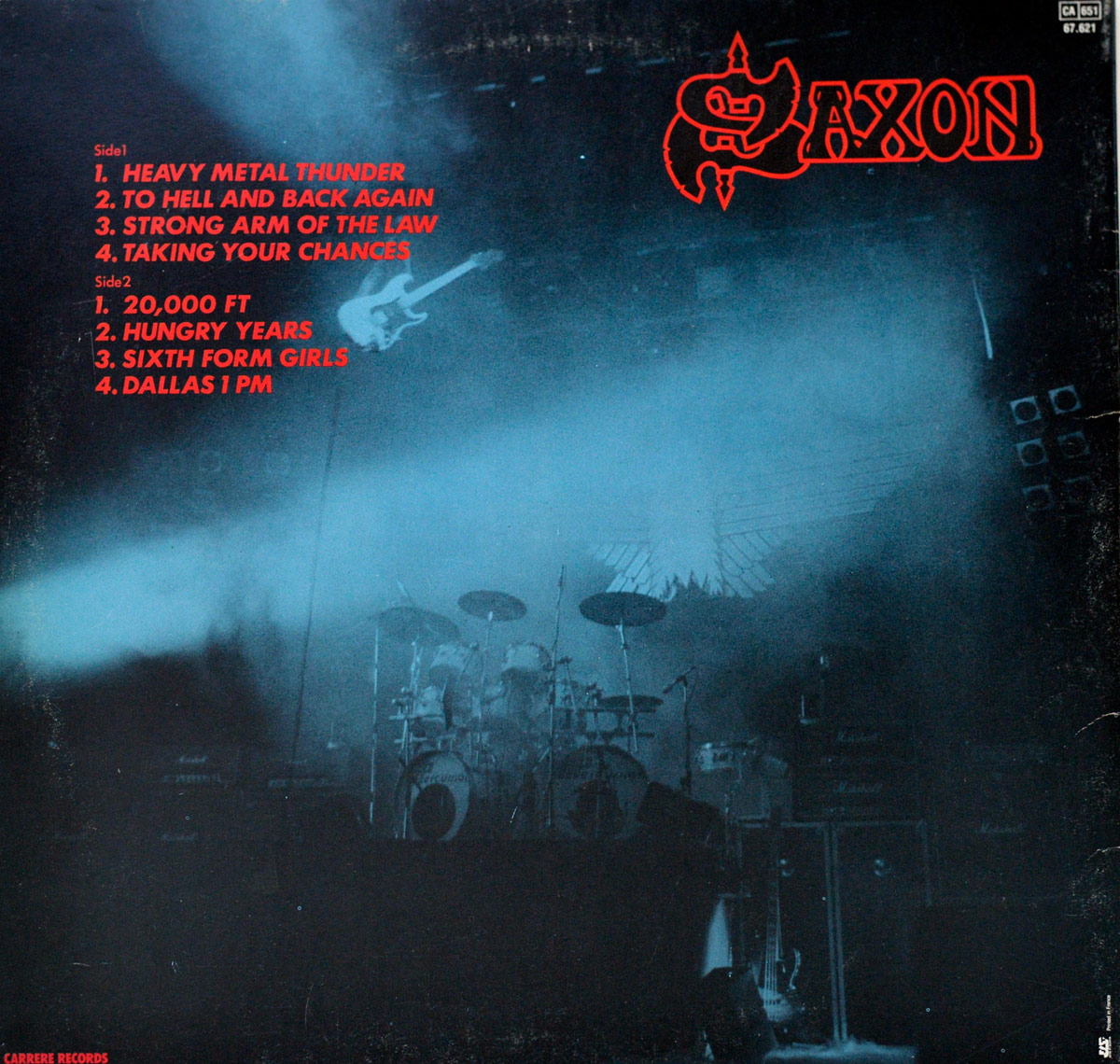 Photo of album back cover SAXON - Strong Arm of the Law ( French Release ) 