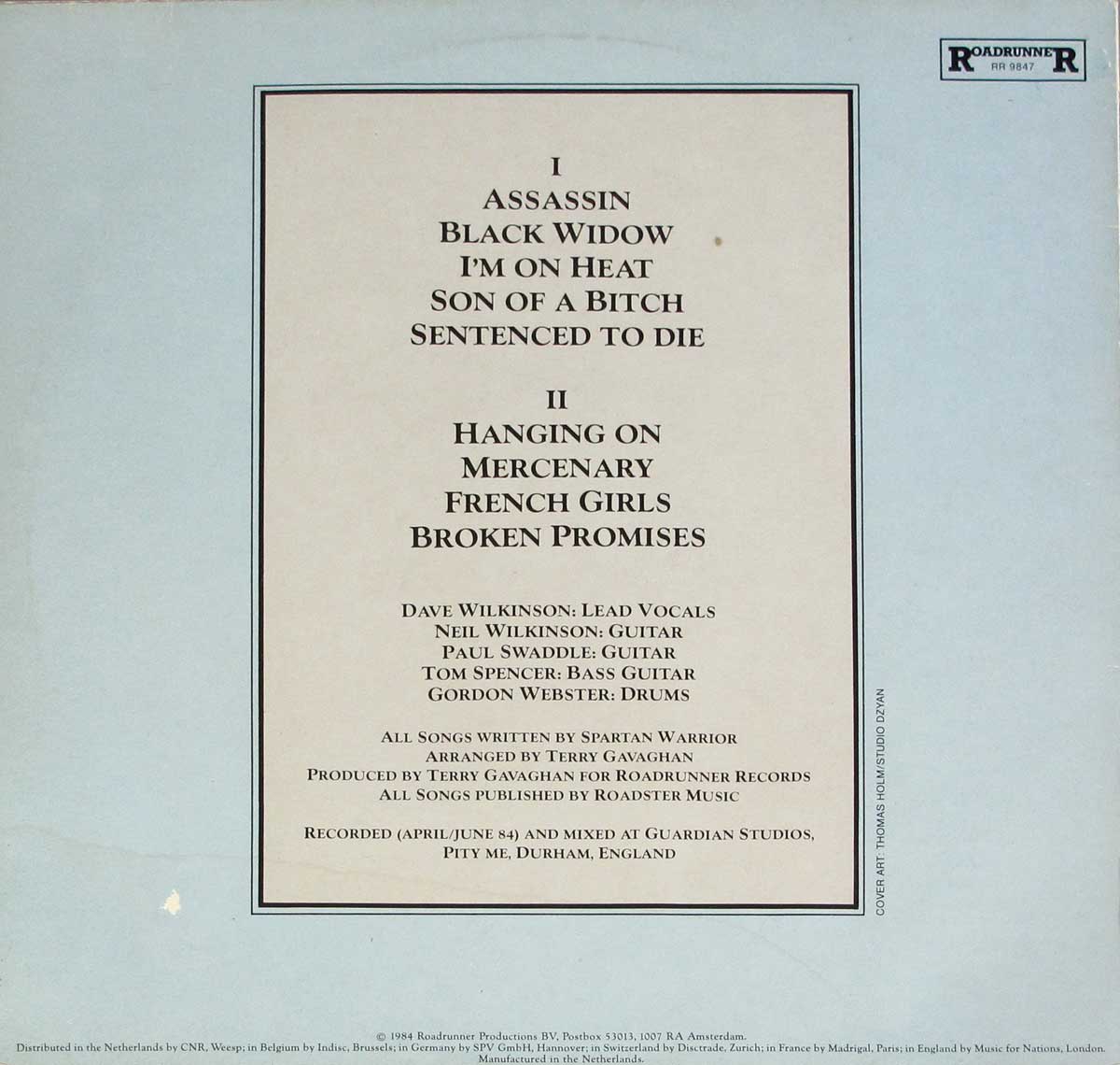 High Resolution Photo Album Back Cover of SPARTAN WARRIOR - S/T Self-Titled https://vinyl-records.nl