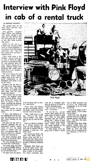 An Interview with Pink Floyd in 1971: Interview with Pink Floyd in Cab of a Rental Truck