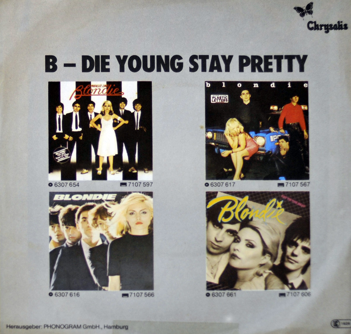 BLONDIE - Atomic Bad Andy Warhol T-shirt 7" Picture Sleeve SINGLE VINYL back cover