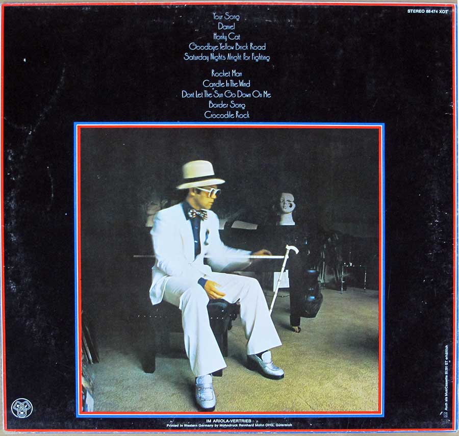 Photo of album back cover ELTON JOHN - Greatest Hits DJM