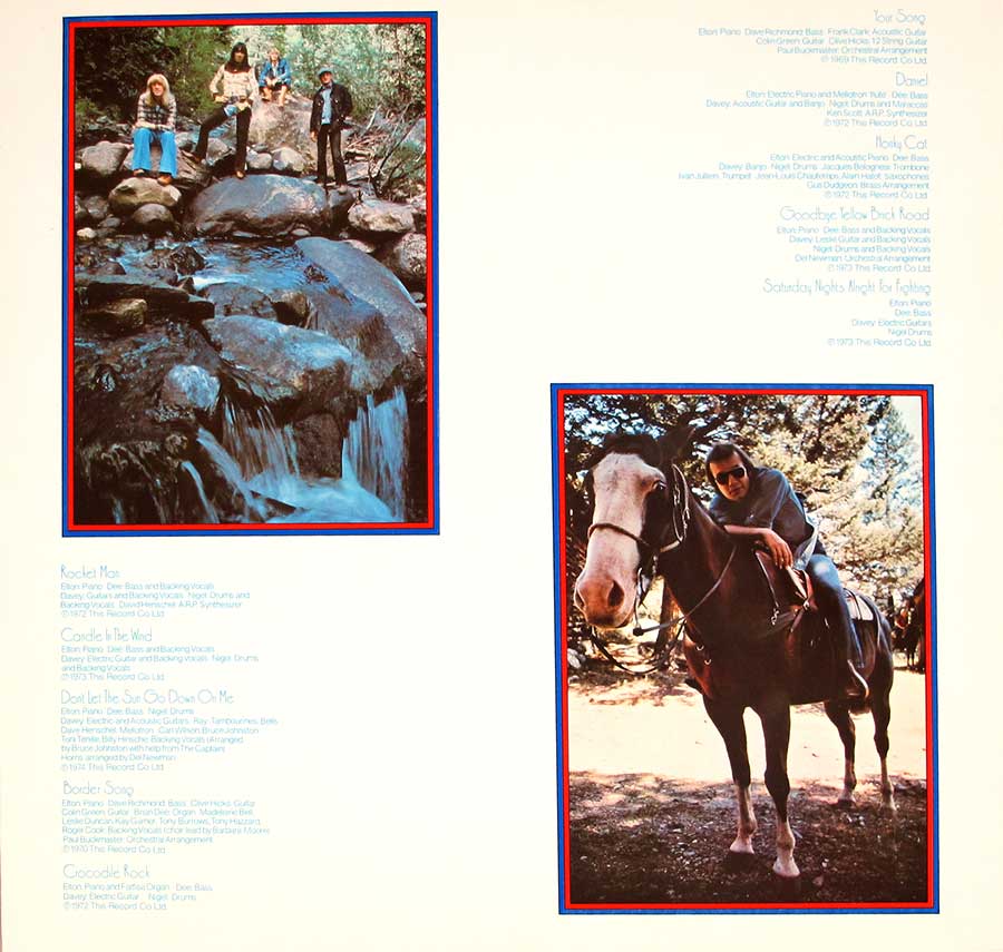 Photo Two of the original custom inner sleeve  ELTON JOHN - Greatest Hits DJM