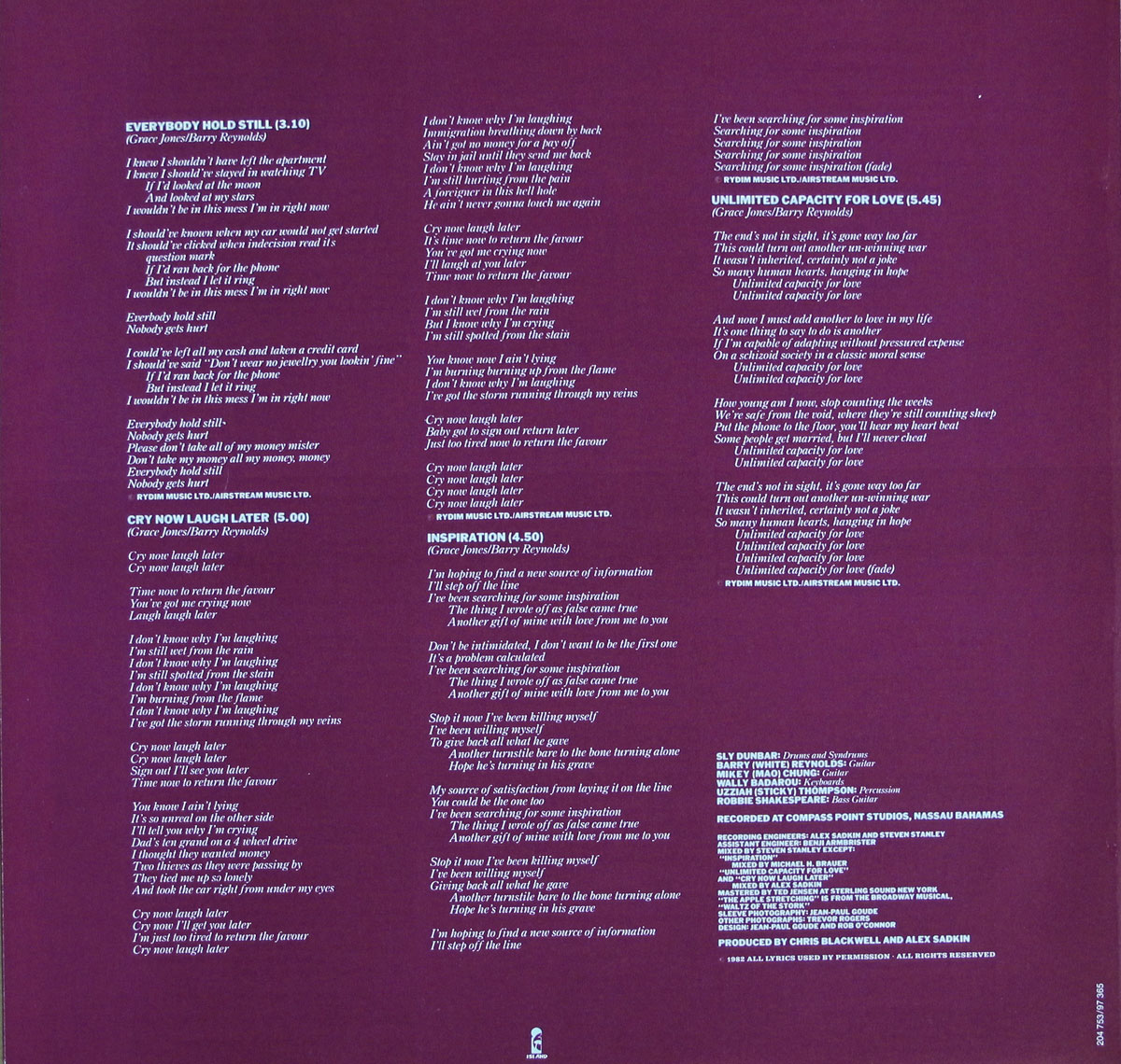 High Resolution Photo of Grace Jones album 