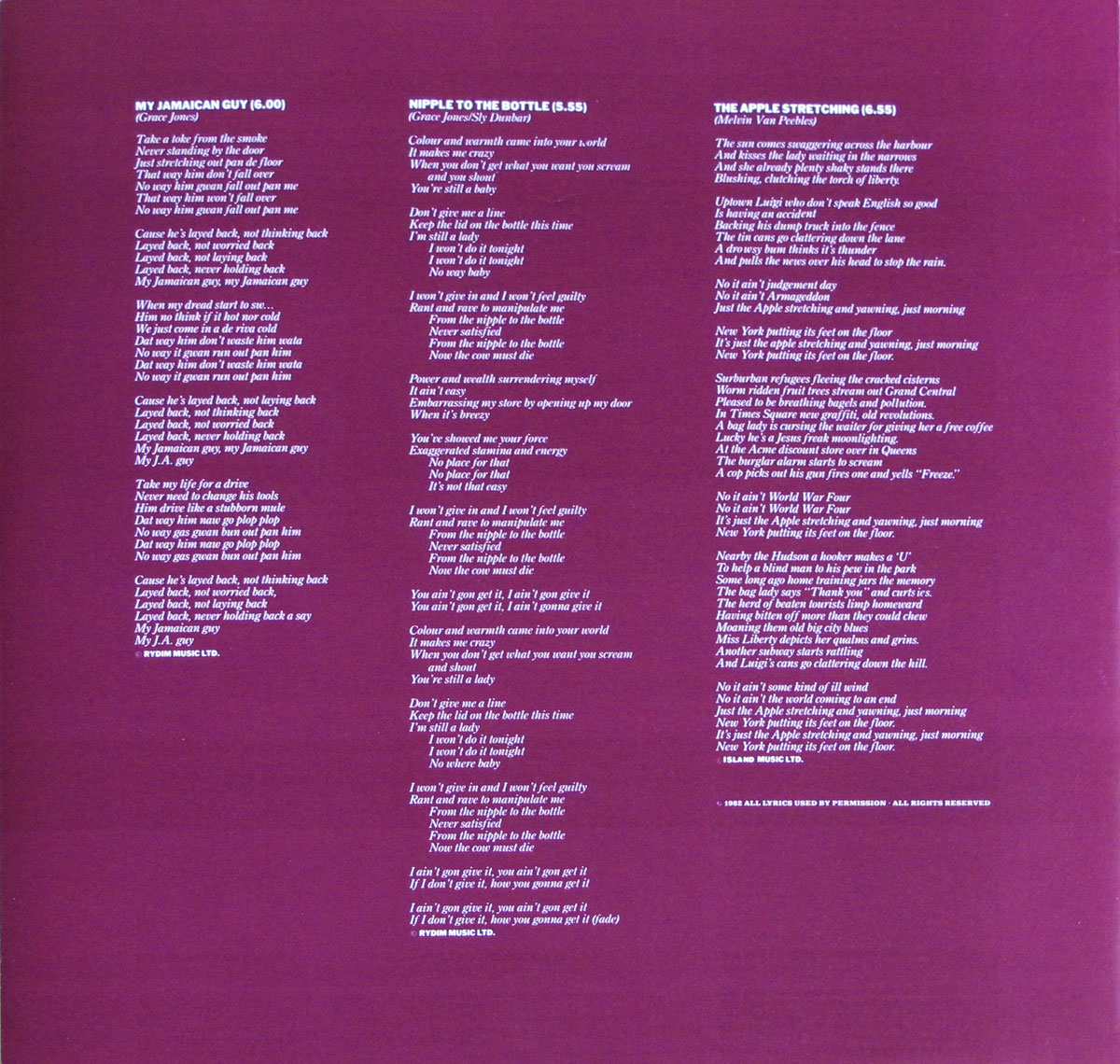 High Resolution Photo of Grace Jones album 