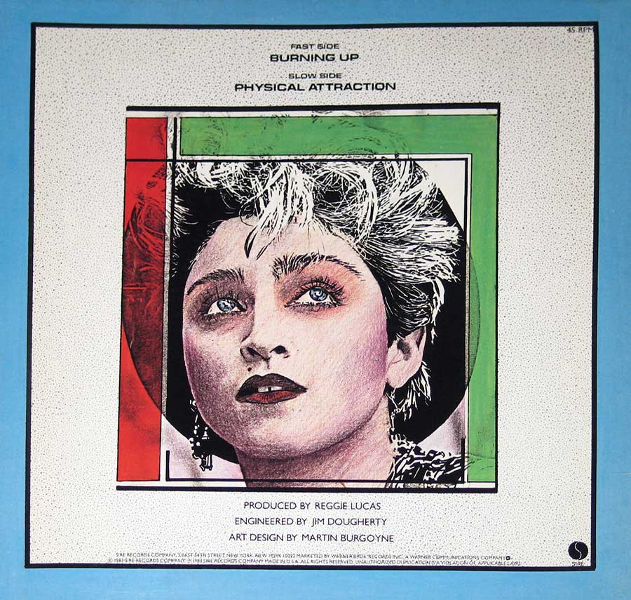 MADONNA - Burning Up / Physical Attraction 7" Vinyl Single album back cover