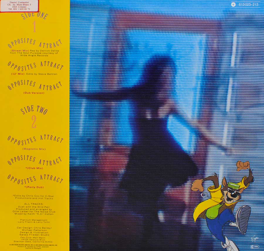 PAULA ABDUL - Opposites Attract 12" Maxi-Single Vinyl back cover