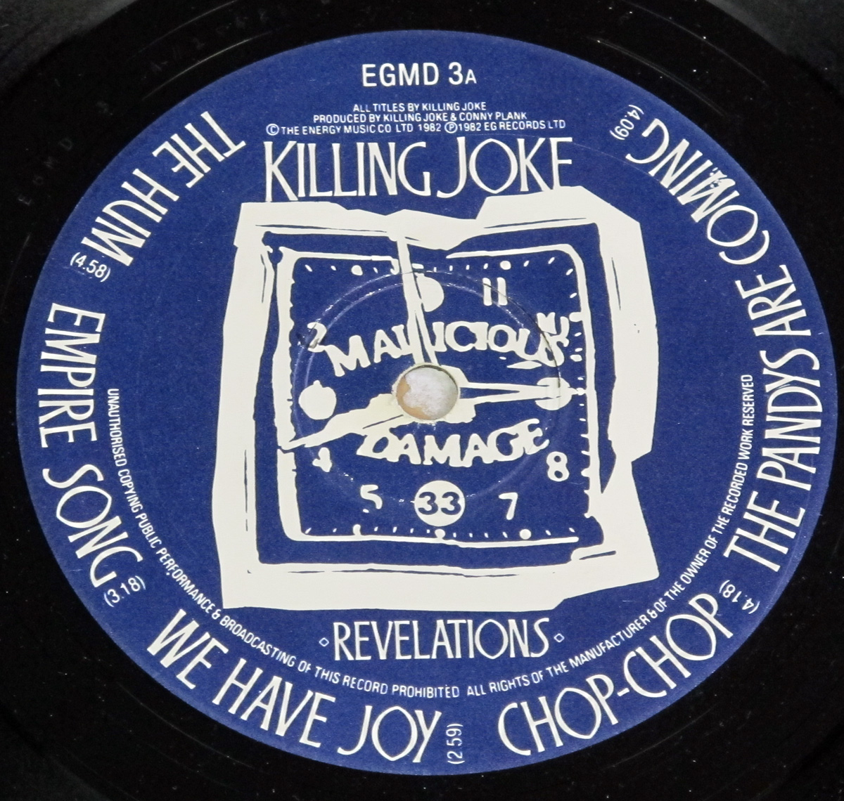 KILLING JOKE REVELATIONS 12" LP VINYL