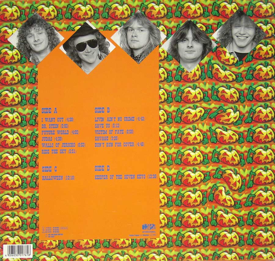 Photo of album back cover HELLOWEEN The Best The Rest The Rare Incl Free 12" Vinyl Album