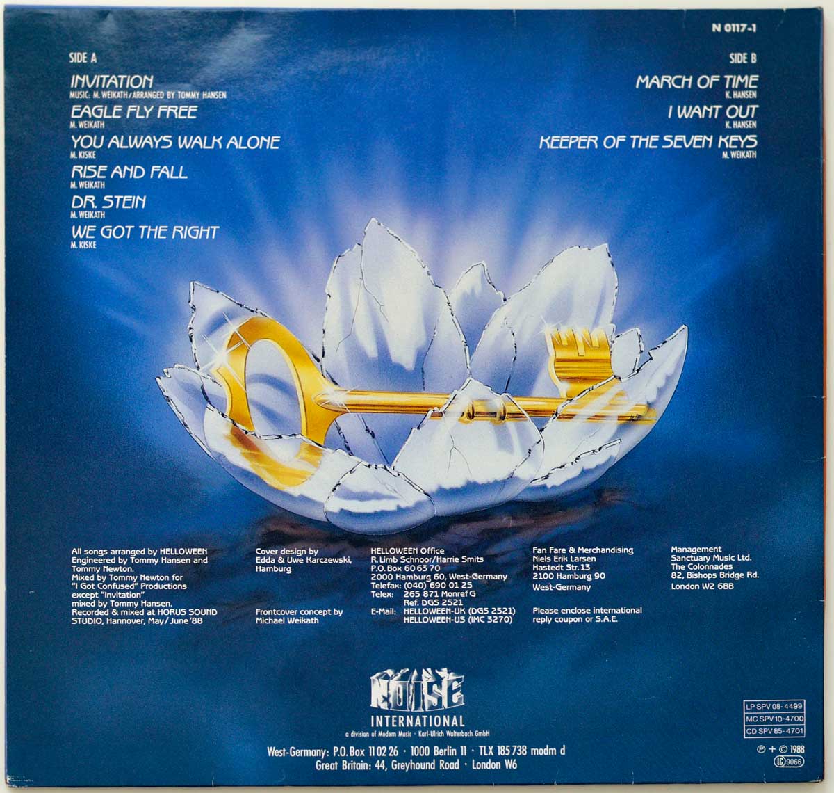 Photo of album back cover HELLOWEEN - Keeper Of The Seven Keys Part II  