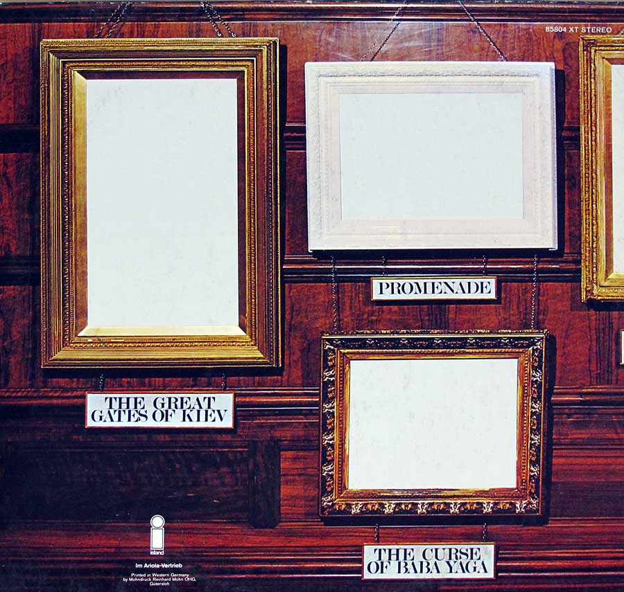 Photo of album back cover Emerson Lake Palmer Pictures at an Exhibition 12" Vinyl LP Album