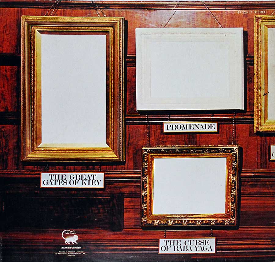 Photo of album back cover Emerson Lake Palmer Pictures at an Exhibition ( Germany ) 12" Vinyl LP Album