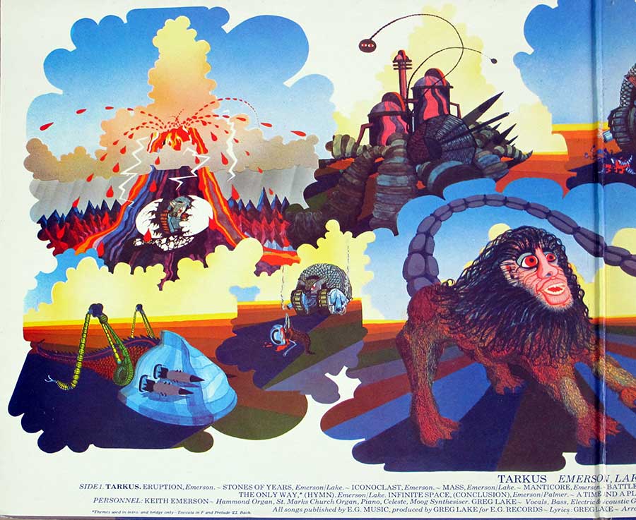 EMERSON LAKE & PALMER - Tarkus UK Release Gatefold 12" LP VINYL Album
 inner gatefold cover