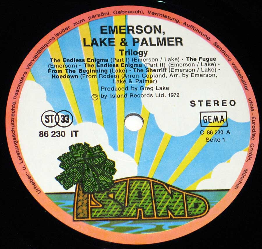 High Resolution Photo elp emerson lake palmer trilogy island 